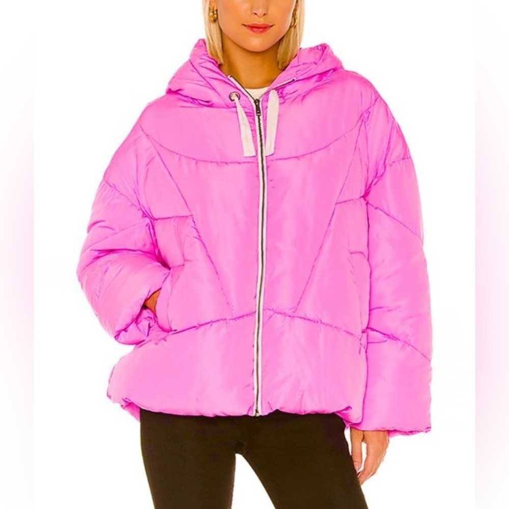 Free People Trapeze Haley Puffer Jacket Green Medium NWT - Picture 4 of 16